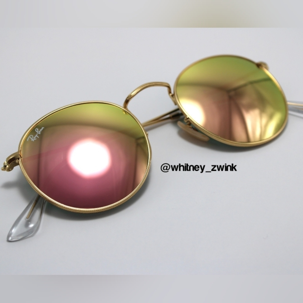 Model Display Ray-Ban Round Metal Pink Mirror RB3447 50 - Picture 6 of 17